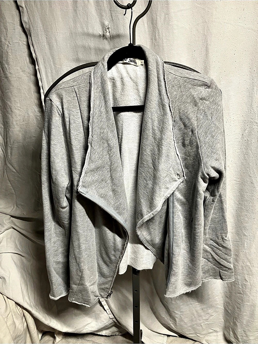 Michael Stars Draped Front Jacket in Gray Size Large